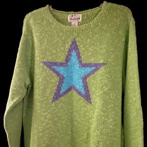 Quacker Factory Vintage Star Sweater, Medium